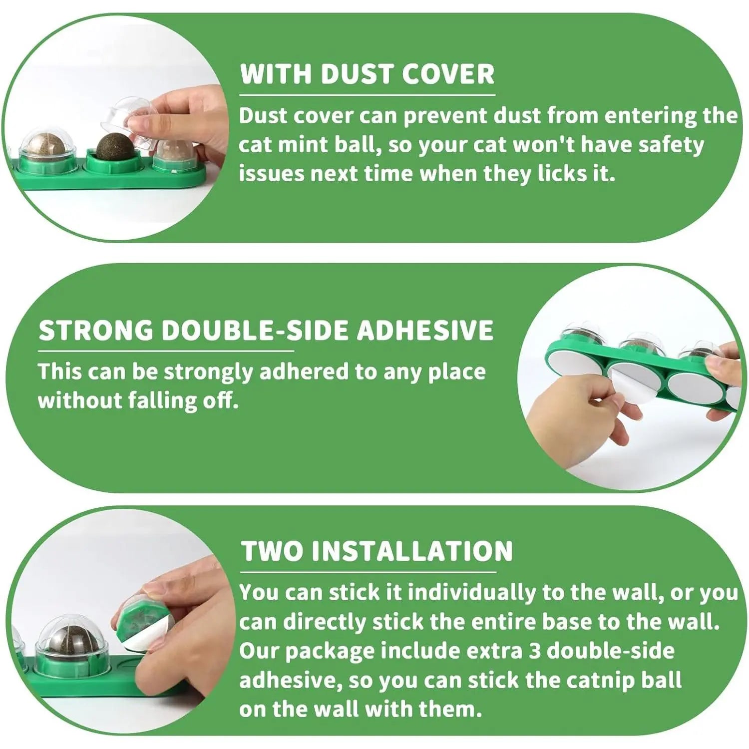 Catnip Toys Balls 4-Pack – Edible Silvervine Energy Balls for Cats, Healthy Dental Chew Toys & Teeth Cleaning Treats