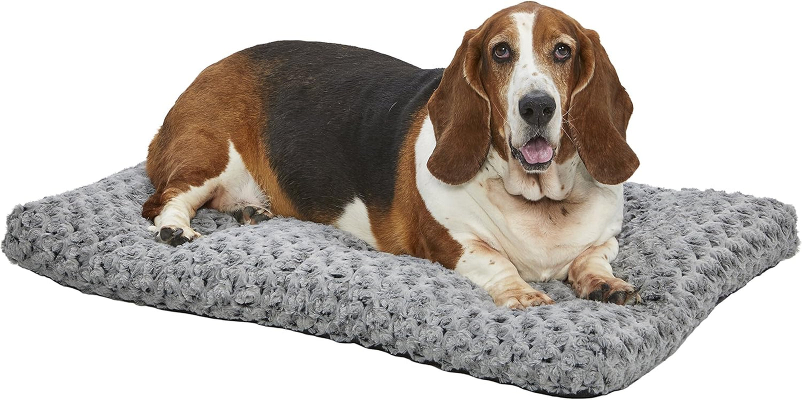 Cloud Comfort Plush Pet Bed – Gray Ombré Swirl, Machine Washable, Fits 36" Crates