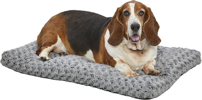 Cloud Comfort Plush Pet Bed – Gray Ombré Swirl, Machine Washable, Fits 36" Crates